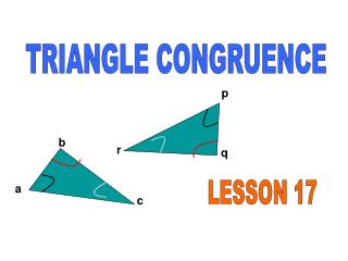 TRIANGLE CONGRUENCE