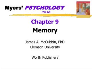 Myers’ PSYCHOLOGY 				(7th Ed)