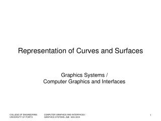 Representation of Curves and Surfaces