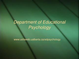 Department of Educational Psychology