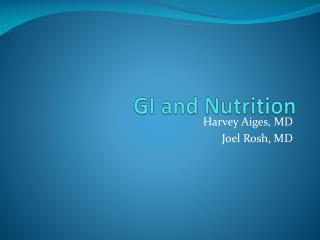 GI and Nutrition