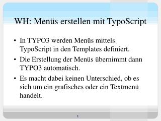 WH: Menüs erstellen mit TypoScript