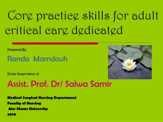 Core practice skills for adult critical care dedicated