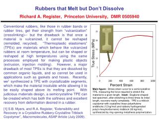 Rubbers that Melt but Don’t Dissolve Richard A. Register, Princeton University, DMR 0505940