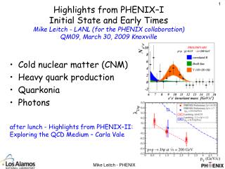 Cold nuclear matter (CNM) Heavy quark production Quarkonia Photons