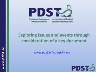 Exploring issues and events through consideration of a key document