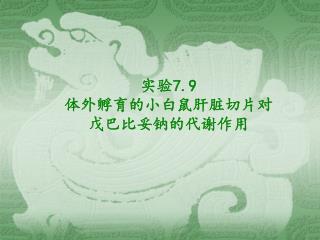 实验 7.9 体外孵育的小白鼠肝脏切片对戊巴比妥钠的代谢作用