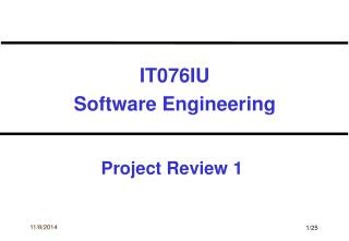 IT076IU Software Engineering