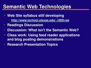 Semantic Web Technologies
