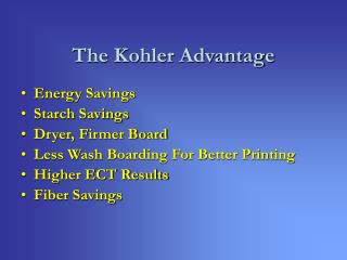 The Kohler Advantage