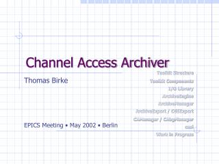 Channel Access Archiver