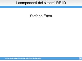 I componenti dei sistemi RF-ID