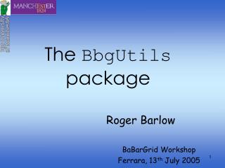 The BbgUtils package