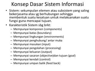 Konsep Dasar Sistem Informasi