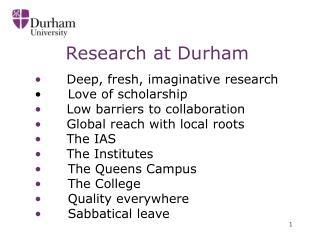Research at Durham
