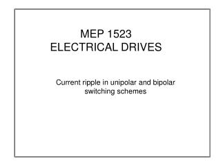 MEP 1523 ELECTRICAL DRIVES