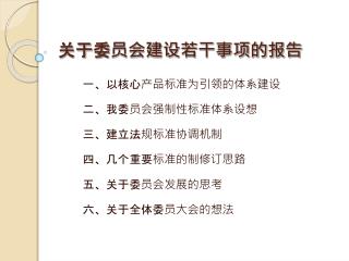 关于委员会建设若干事项的报告