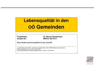 Lebensqualität in den OÖ Gemeinden