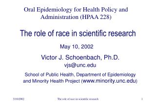 The role of race in scientific research