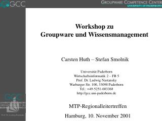Workshop zu Groupware und Wissensmanagement