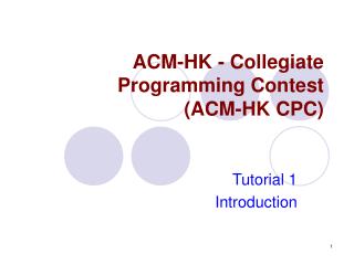 ACM-HK - Collegiate Programming Contest (ACM-HK CPC)