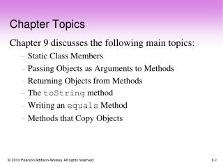 Chapter Topics