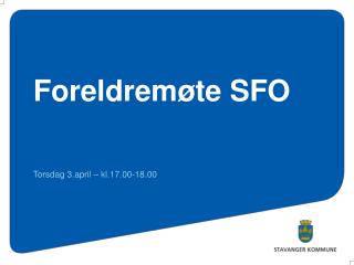 Foreldremøte SFO