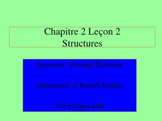 Chapitre 2 Leçon 2 Structures