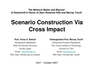 Scenario Construction Via Cross Impact