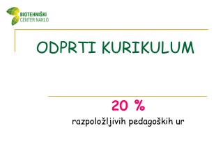 ODPRTI KURIKULUM