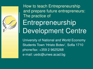 Entrepreneurship Development Centre