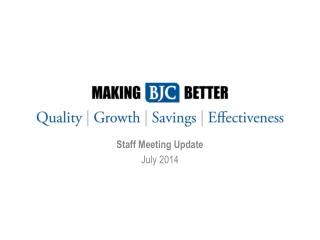 Staff Meeting Update July 2014