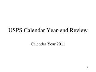 USPS Calendar Year-end Review