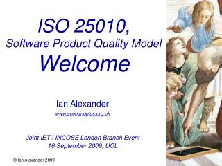 ISO 25010, Software Product Quality Model Welcome