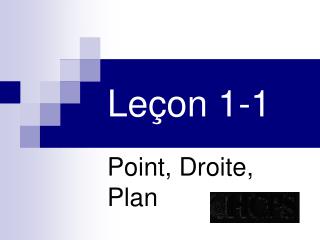 Leçon 1-1