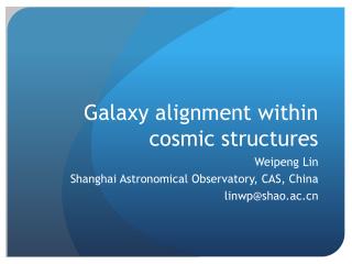 Galaxy alignment within cosmic structures