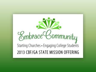 2013 CBF/GA State Mission Offering