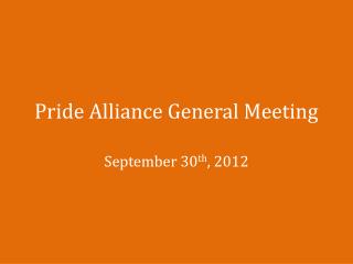 Pride Alliance General Meeting
