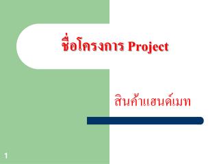 ชื่อโครงการ Project