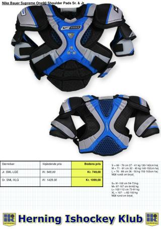 Nike Bauer Supreme One90 Shoulder Pads Sr. &amp; Jr .