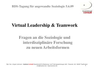 Virtual Leadership &amp; Teamwork