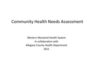 Community Health Needs Assessment