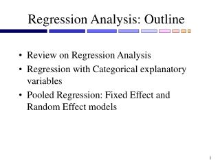 Regression Analysis: Outline