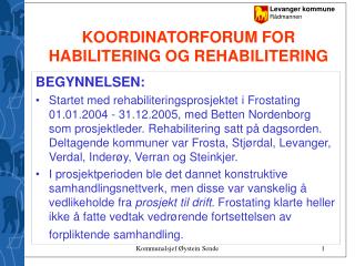 KOORDINATORFORUM FOR HABILITERING OG REHABILITERING