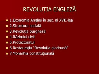 REVOLUŢIA ENGLEZĂ
