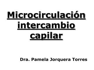 Microcirculación intercambio capilar