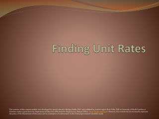 Finding Unit Rates