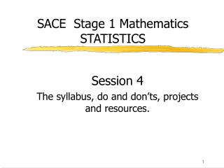 SACE Stage 1 Mathematics STATISTICS