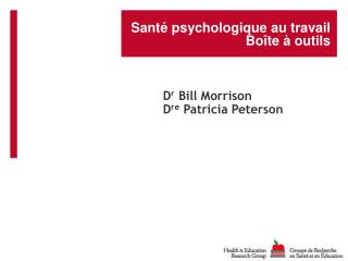 Santé psychologique au travail Boîte à outils