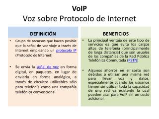 VoIP Voz sobre Protocolo de Internet